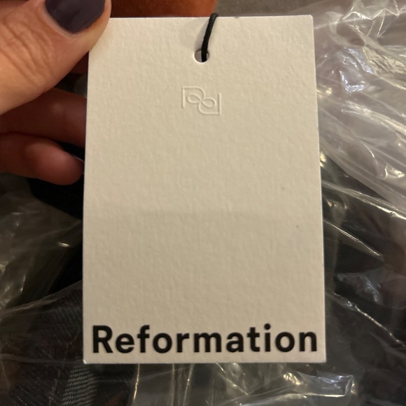 Reformation Tate Denim Top Blue - Size 2 - Picture 6 of 6